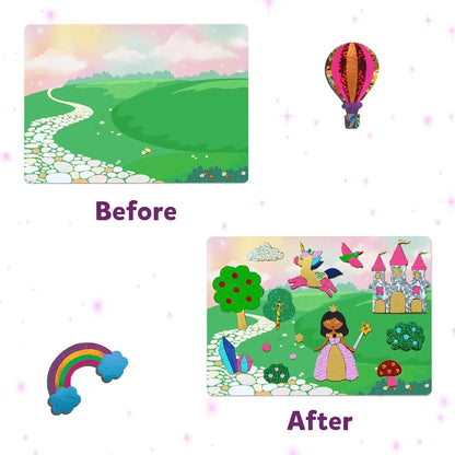 Skillmatics Art & Craft Activity - Foil Fun Unicorns & Princesses, No Mess Art for Kids, Craft Kits & Supplies, DIY Creative Activity, Gifts for Girls & Boys Ages 4, 5, 6, 7, 8, 9, Travel Toys - Jaiman Toys