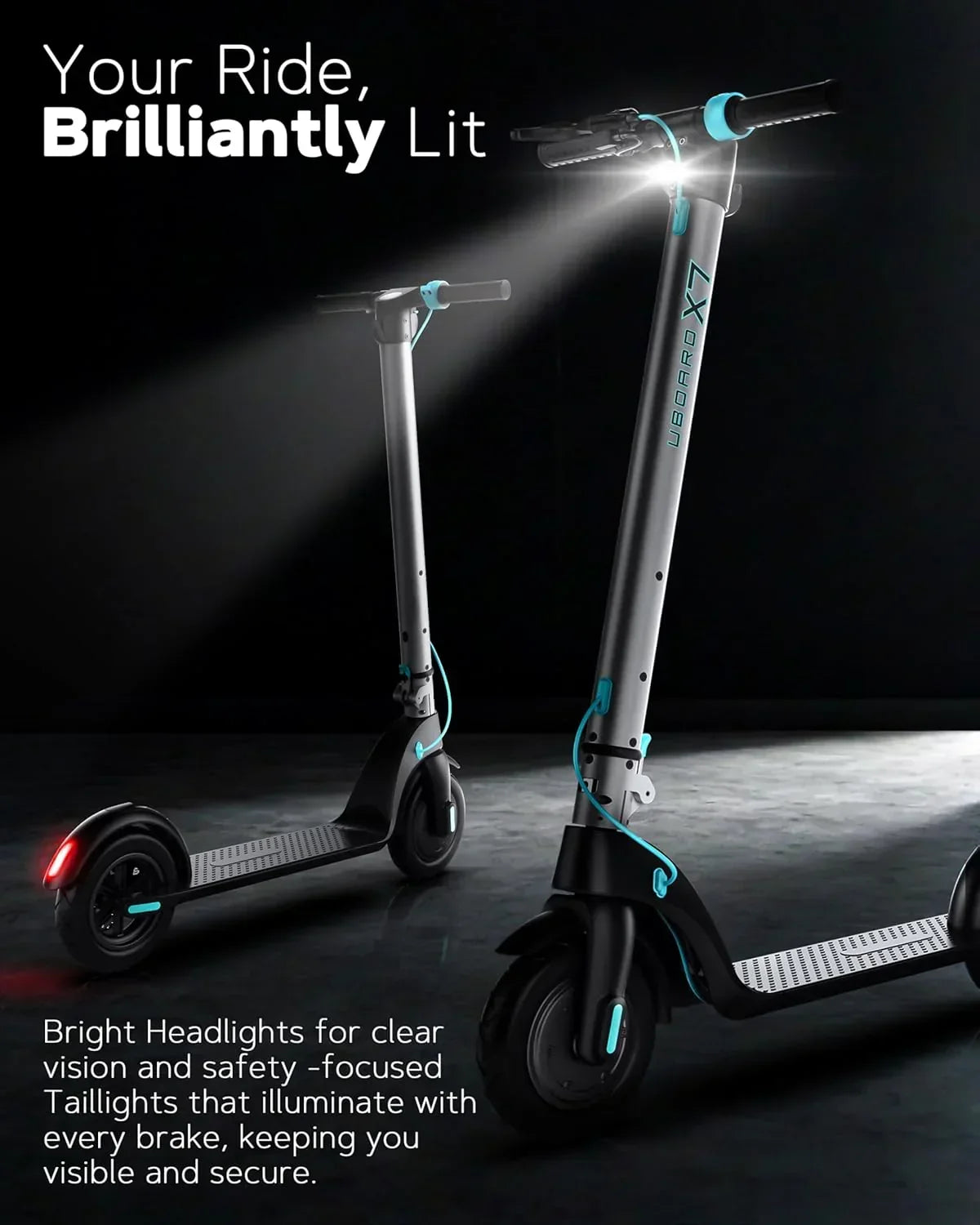 UBOARD X7 Electric Scooter – 25Km Range, Foldable, Lightweight Ride for Adults (Silver) - Jaiman Toys