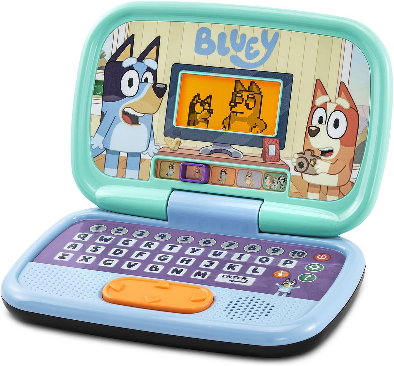 VTech Bluey Game Time Laptop | Interactive Educational Learning Laptop with 10 Games, 200+ Sounds, Letters, Numbers & Problem-Solving Activities for Kids