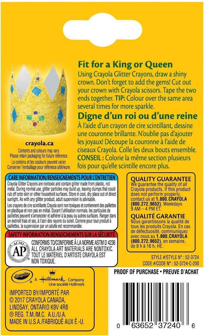 Crayola 16 Glitter Crayons - Jaiman Toys