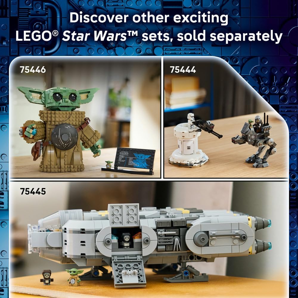 LEGO 75447 Star Wars The Razor Crest Starship Toy - The Mandalorian and Grogu Model Kit w/ 4 Minifigures & Grogu Figure - Birthday Gift for 10+ Year Old Boys, Girls & Movie Fans