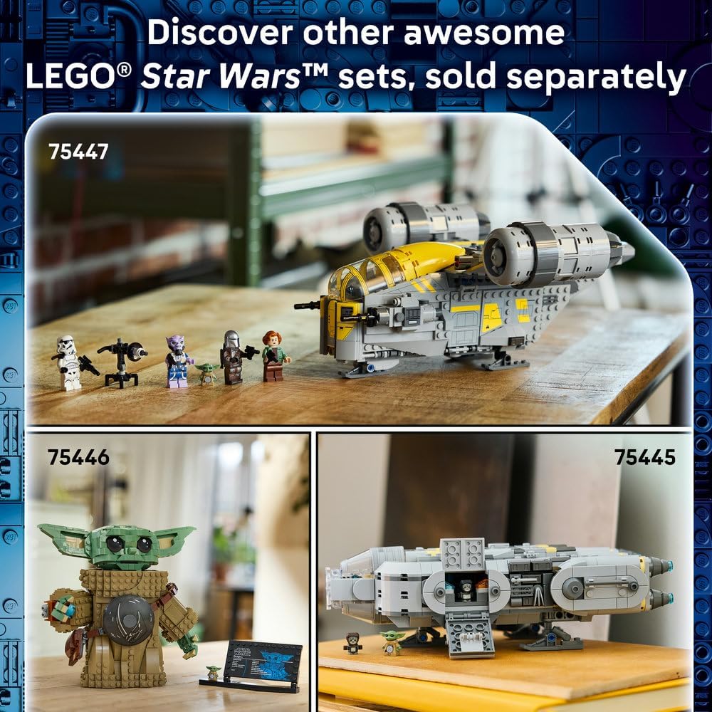 LEGO 75444 Star Wars AT-RT Attack Toy - Model Kit w/Imperial Walker, Tower, The Mandalorian Minifigure & Grogu Figure - Birthday Gift for 7+