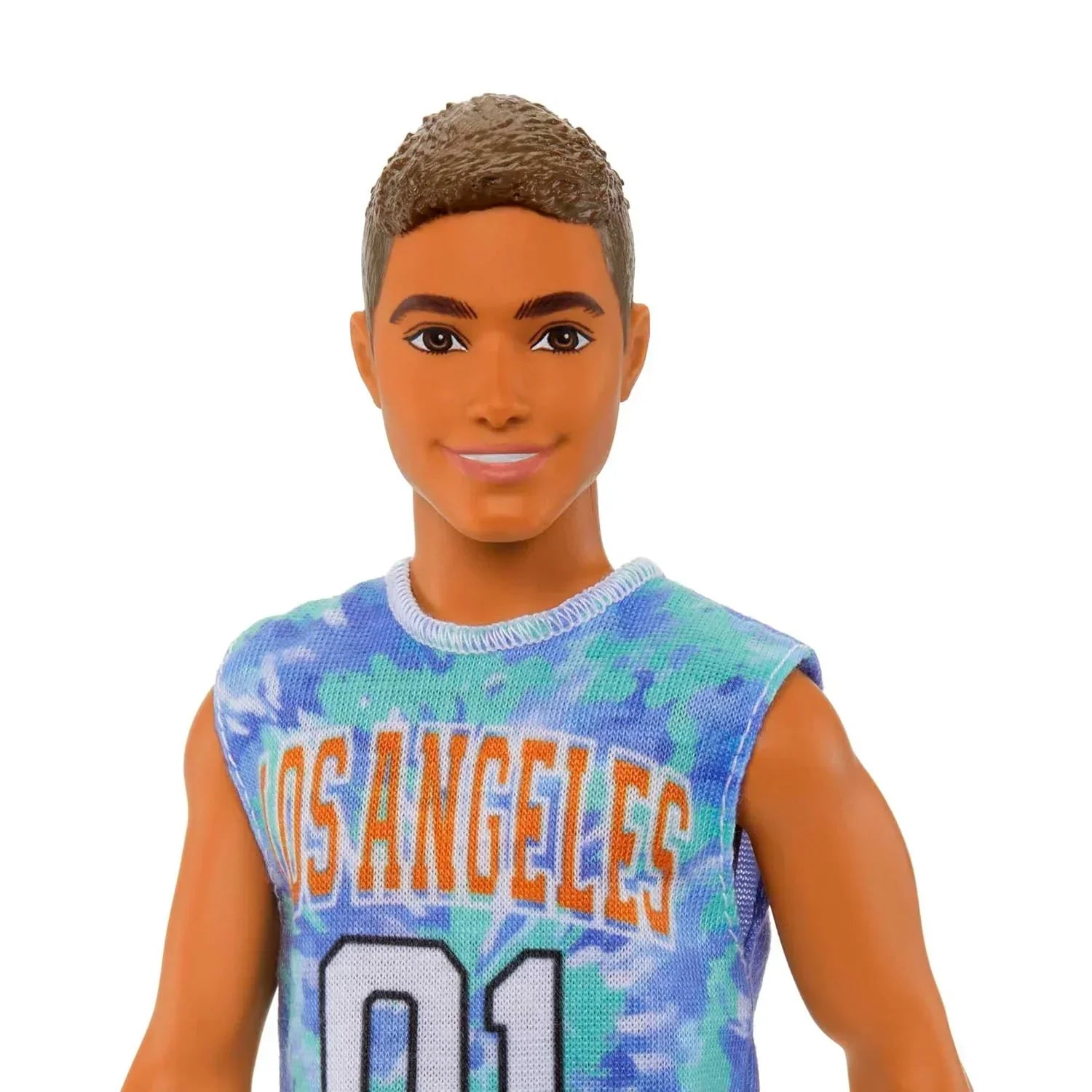 Barbie® Ken® Fashionistas™ Doll #212 with Prosthetic Leg, Wearing Los Angeles Jersey and Purple Shorts with Sneakers - Jaiman Toys