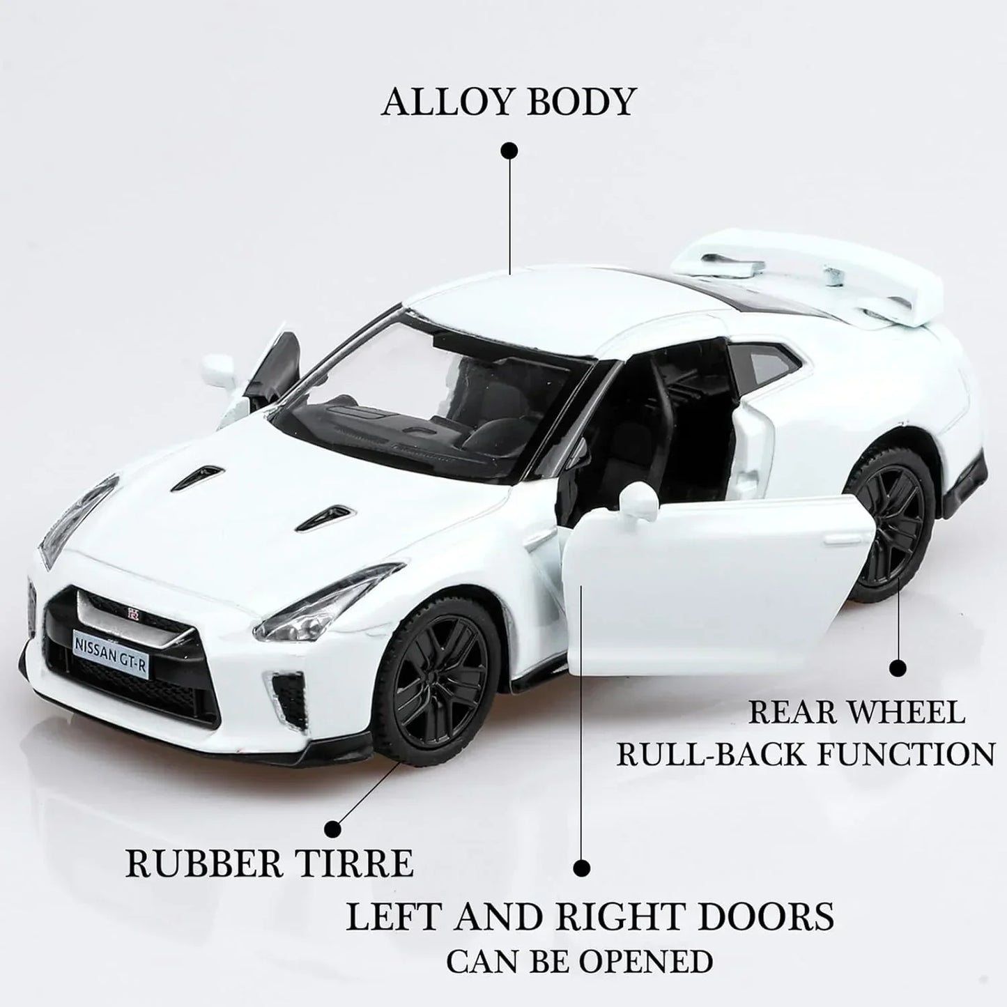 RMZ City 1:36 Nissan GT-R (R35)  Diecast Car – Blue| Openable Doors, Pull Back & Go with two variants