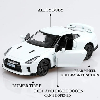 RMZ City 1:36 Nissan GT-R (R35)  Diecast Car – Blue| Openable Doors, Pull Back & Go with two variants