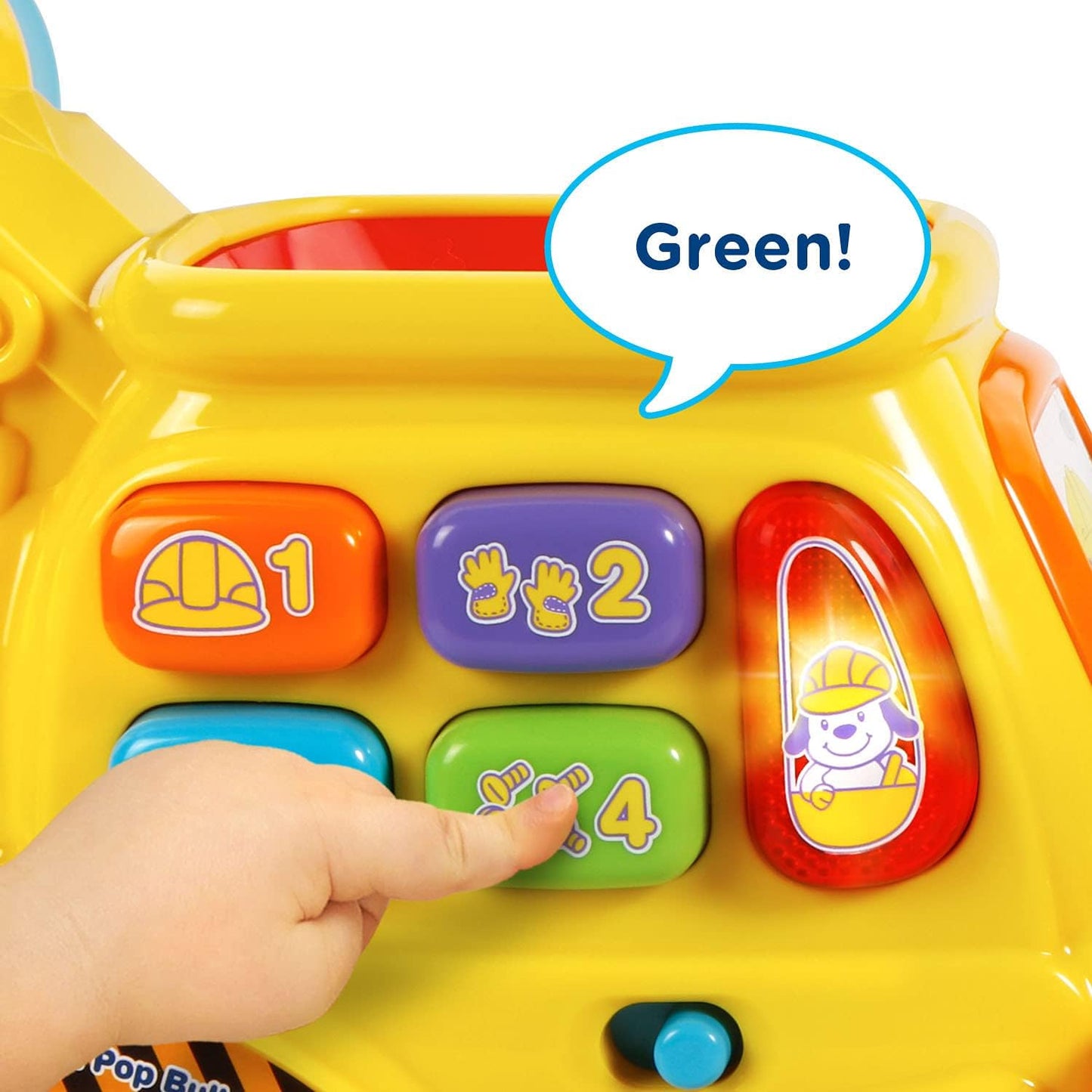 VTech Pop-a-Balls Push & Pop Bulldozer Yellow | Interactive Push Walker Toy with Balls, Lights & Sounds for Toddlers