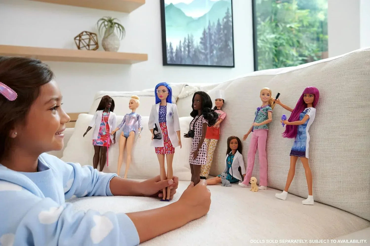Barbie Scientist Doll (12 inches), Blue Hair, Color Block Dress, Lab Coat & Flats, Microscope Accessory, Great Gift for Ages 3 Years Old & Up - Jaiman Toys