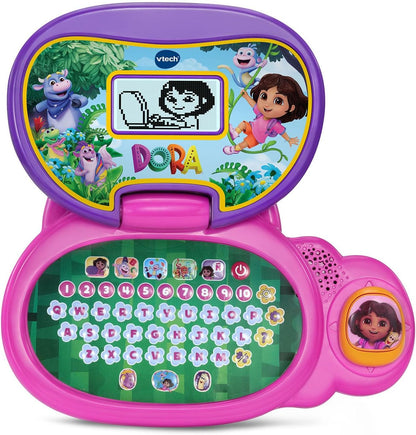 VTech Dora More to Explore Learning Laptop | Interactive Educational Laptop with Wireless Mouse, Letters, Numbers, Spelling & Learning Games for Kids