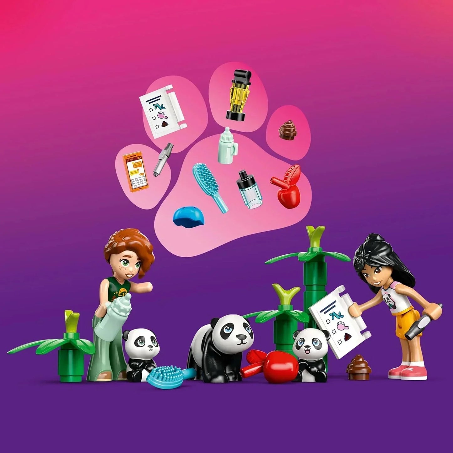LEGO Friends 42648 Panda Sanctuary Animal Care Toy with a Tree House, Quad Bike, 2 Mini Dolls and 3 Panda Figures - Creative Building Set for 7+ Year Old Girls