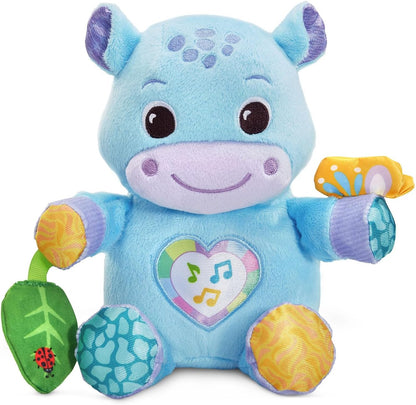 VTech Baby Hug-a-Hippo Musical Plush Learning Toy with Lights, Sounds & Sensory Activities | Blue