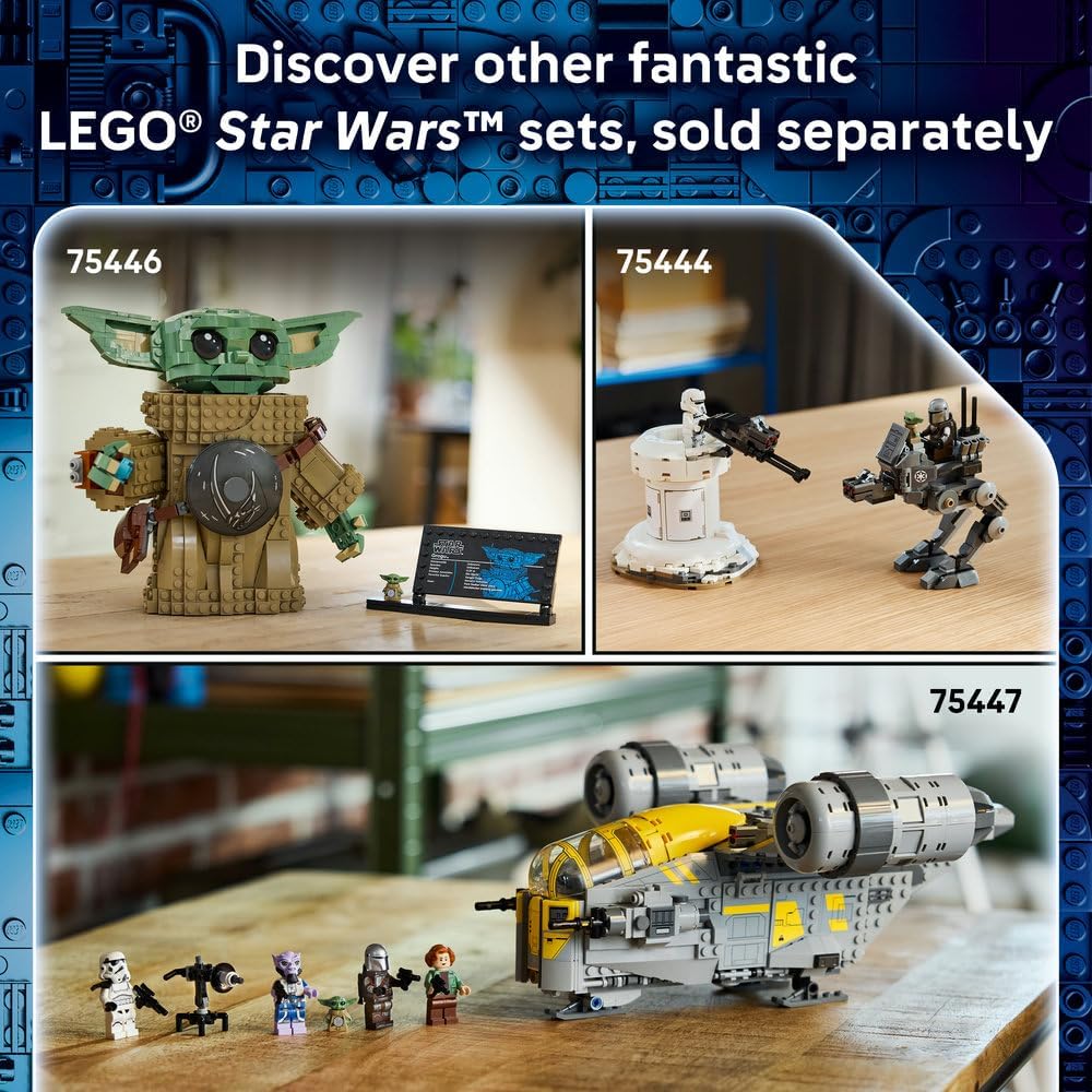 LEGO 75445 Star Wars Anzellan Starship Toy - The Mandalorian and Grogu Model Kit w/ 3 Figures & a Droid Workshop - Birthday Gift for 9+ Year Old Boys, Girls & Fans