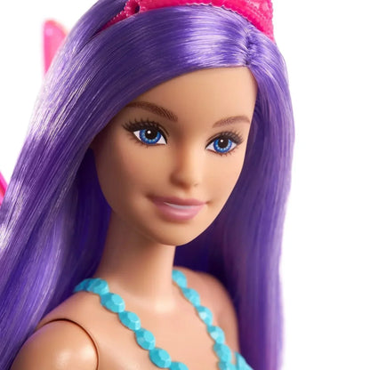 Barbie Dreamtopia Fairy Doll (11.5-in, Purple Hair) Wearing Skirt, Clip-On Wings &amp; Tiara, Gift 3 to 7 Year Olds - Jaiman Toys