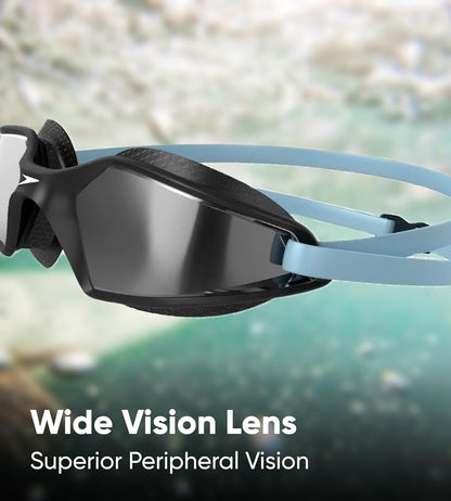 Speedo Hydropulse Mirror Swim Goggles – Unisex Adult Anti-Fog Mirror Lens Swimming Goggles with Adjustable Strap