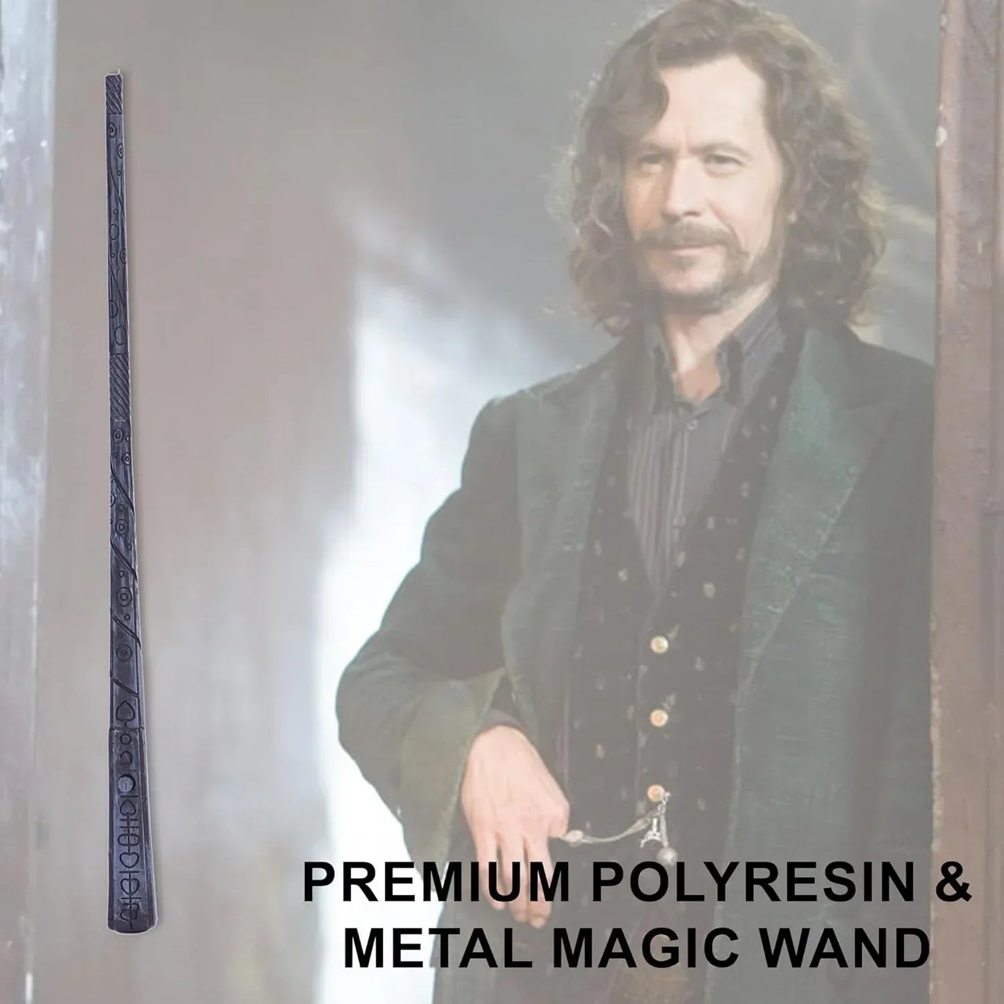 Classic Handcrafted Sirius Black Wand with LED Light, 35 cm Wizard Stick Collectible for Cosplay & Fans - Jaiman Toys
