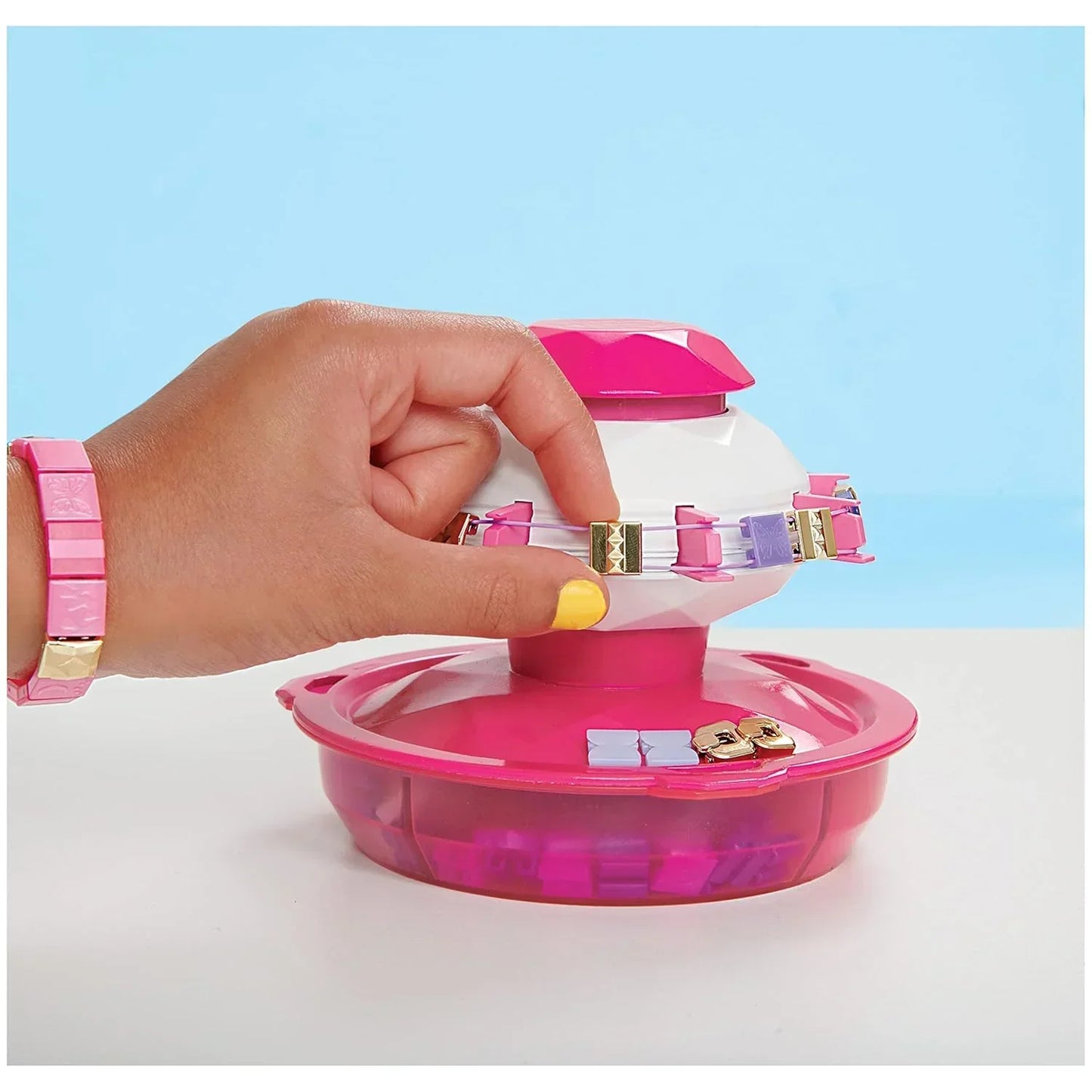 Cool Maker - POPSTYLE Bracelet Maker - Friendship Bracelet Making Kit - 1 Machine with Storage, 170 Beads and 22 Reusable Elastic Bands - Jaiman Toys