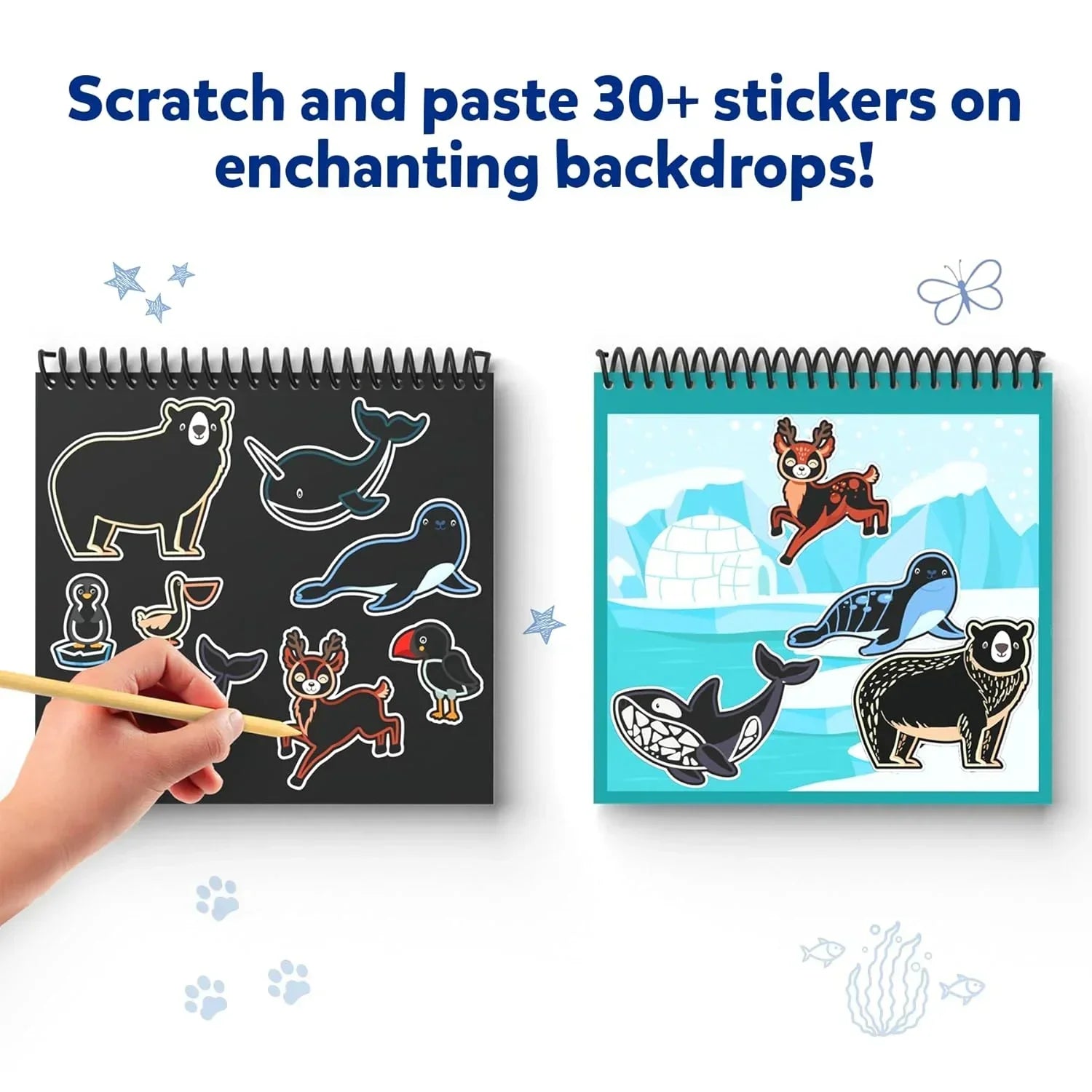 Skillmatics Paper Magical Scratch Art Book For Kids - Animals, Craft Kits & Supplies, Diy Activity & Stickers, Gifts For Toddlers, Girls & Boys Ages 3, 4, 5, 6, 7, 8, Travel Toys, Multicolor - Jaiman Toys