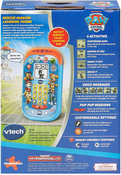 VTech PAW Patrol Rescue Mission Learning Phone | Interactive Educational Toy Phone with 6 Character Buttons, Learning Games, Sounds & Mission Activities for Kids