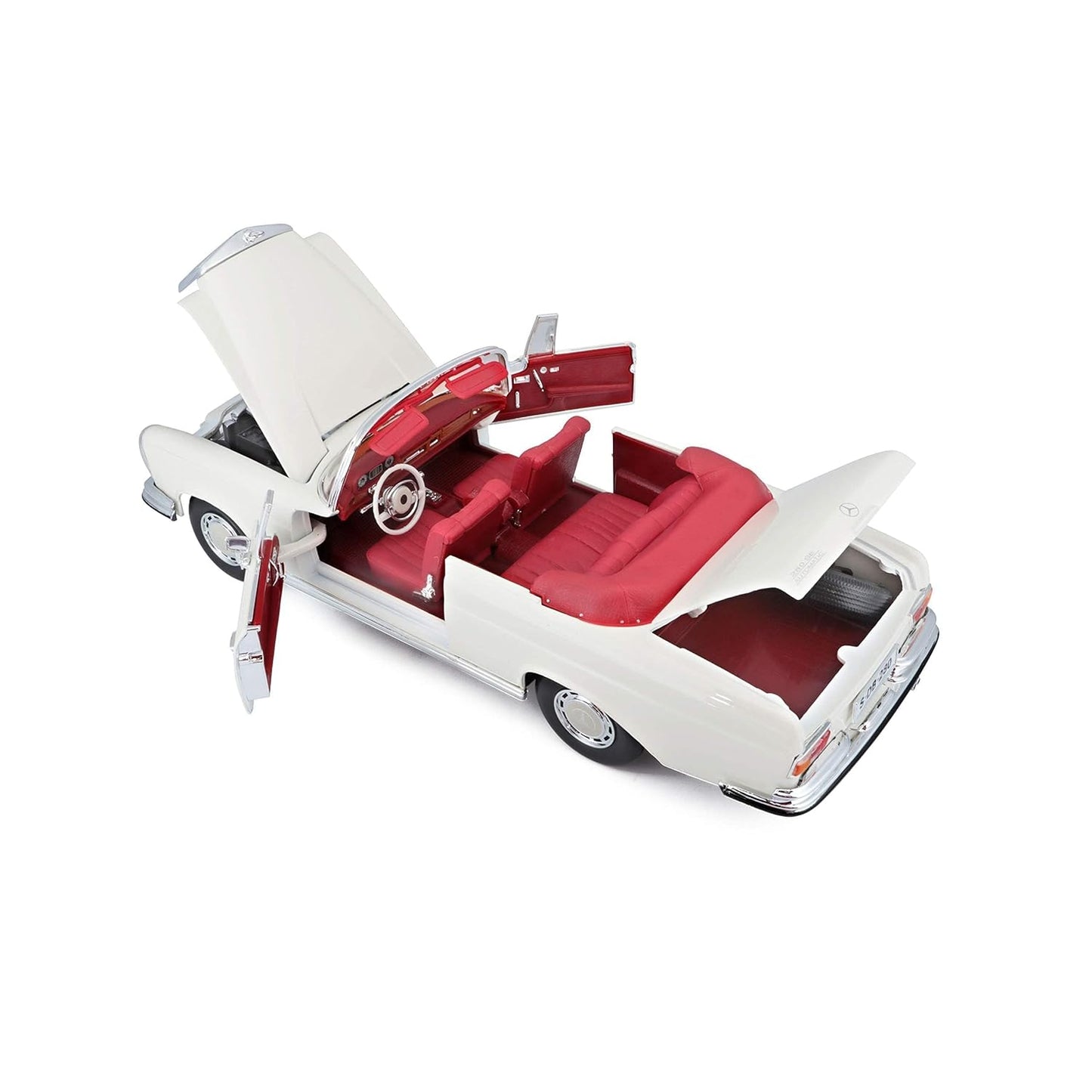 Maisto 1:18 1967 Mercedes-Benz 280 SE Convertible Die-Cast Model Car | Classic Luxury Car Collectible