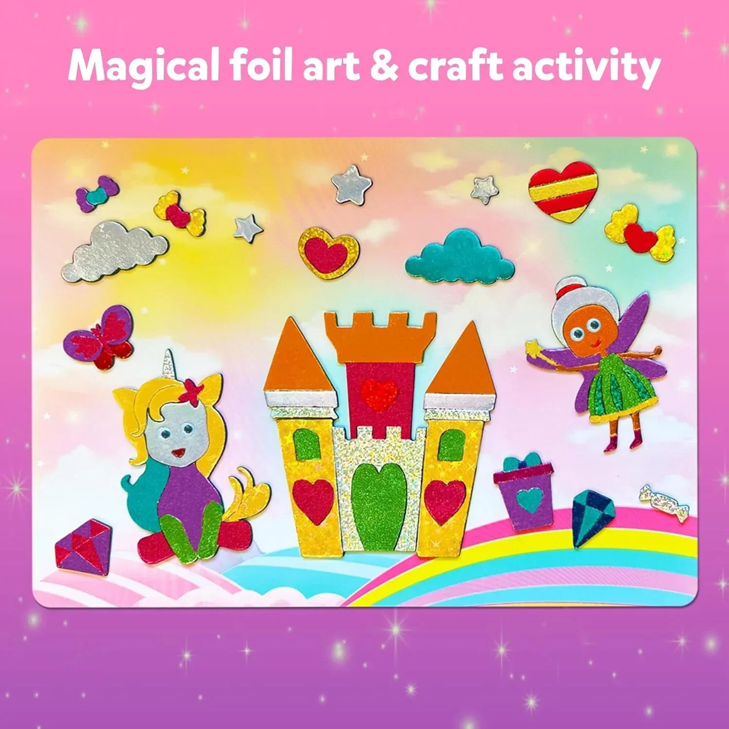 Skillmatics Art & Craft Activity - Foil Fun Unicorns & Princesses, No Mess Art for Kids, Craft Kits & Supplies, DIY Creative Activity, Gifts for Girls & Boys Ages 4, 5, 6, 7, 8, 9, Travel Toys - Jaiman Toys