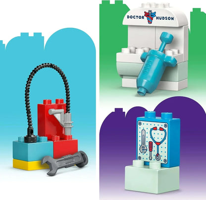 LEGO DUPLO 10456 Disney and Pixar McQueen's Visit to Doc's Garage - incl. a Race Car Toy for Toddlers, Car Wash Tools & Accessories - Gift for 2+ Year Old Boys & Girls