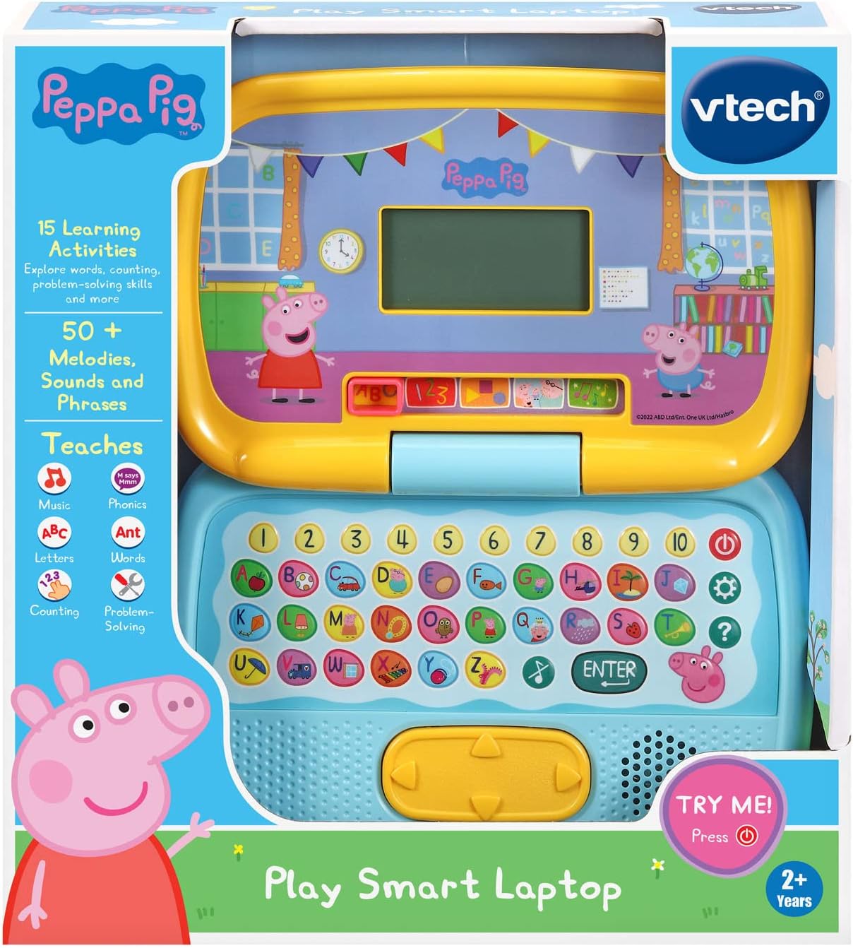 VTech Peppa Pig Play Smart Laptop | Interactive Educational Learning Laptop with Alphabet, Numbers, Games, Music & Peppa Pig Activities for Kids