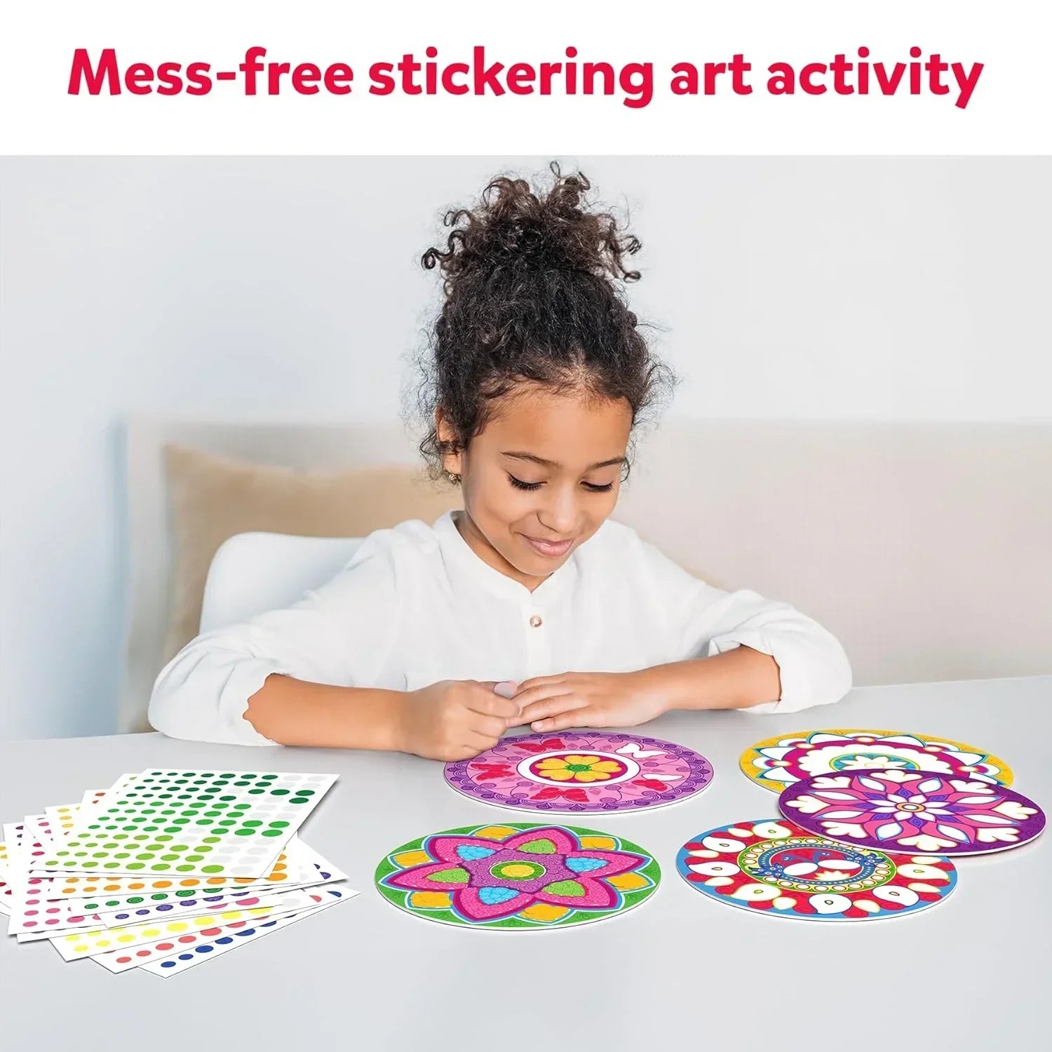 Skillmatics Art Activity - Dot It Mandala Art, No Mess Sticker Art for Kids, Craft Kits, DIY Activity, Scrapbooking, Gifts for Girls & Boys Ages 3, 4, 5, 6, 7, Paper, Multicolor - Jaiman Toys