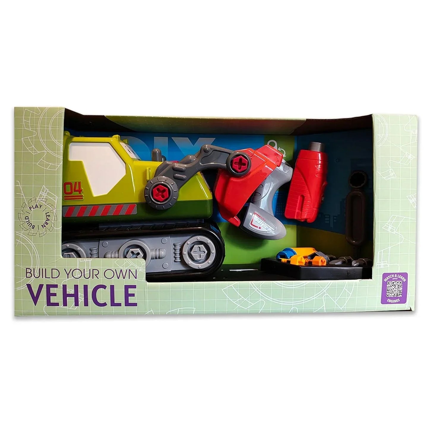 ThinkerPlace 2-in-1 Electric Detachable Bulldozer | Motorized Construction Vehicle Toy with Interchangeable Parts | DIY Assembly Engineering Set for Kids