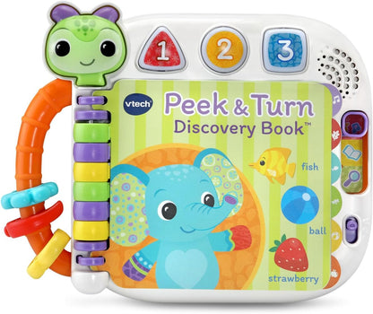 VTech Baby Peek & Turn Discovery Book | Interactive Learning Book with Lights, Sounds, Songs & Early Learning Activities