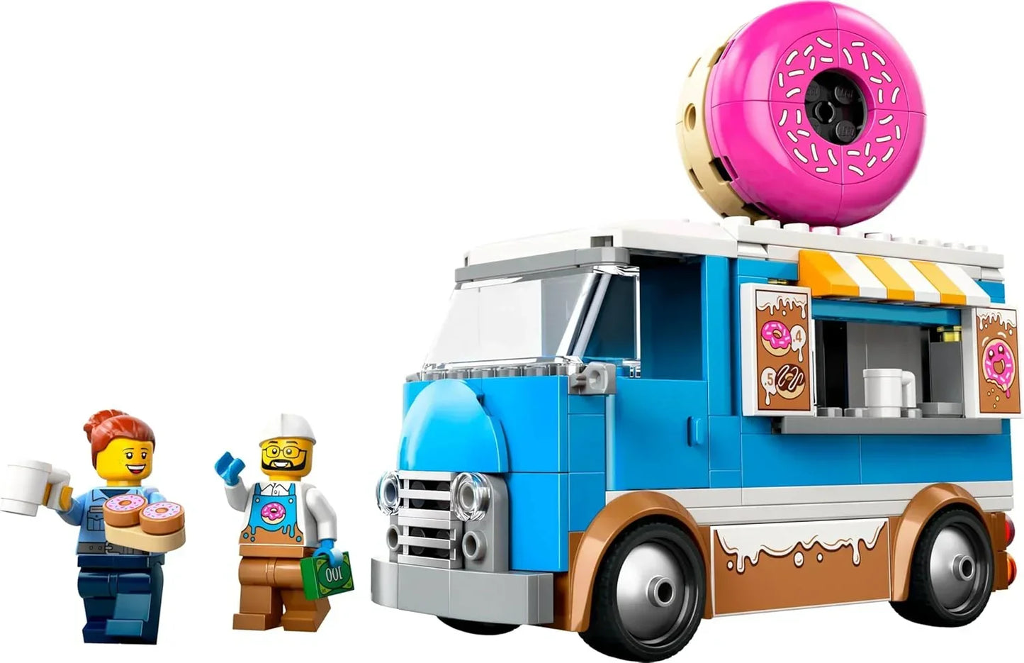 LEGO City- 60452 Doughnut Truck Toy with 2 Minifigures - Creative Building Toys for 5+ Year Old Boys & Girls - Mobile Food Stand with Accessories - Fun Gift Ideas for Birthdays & Holidays