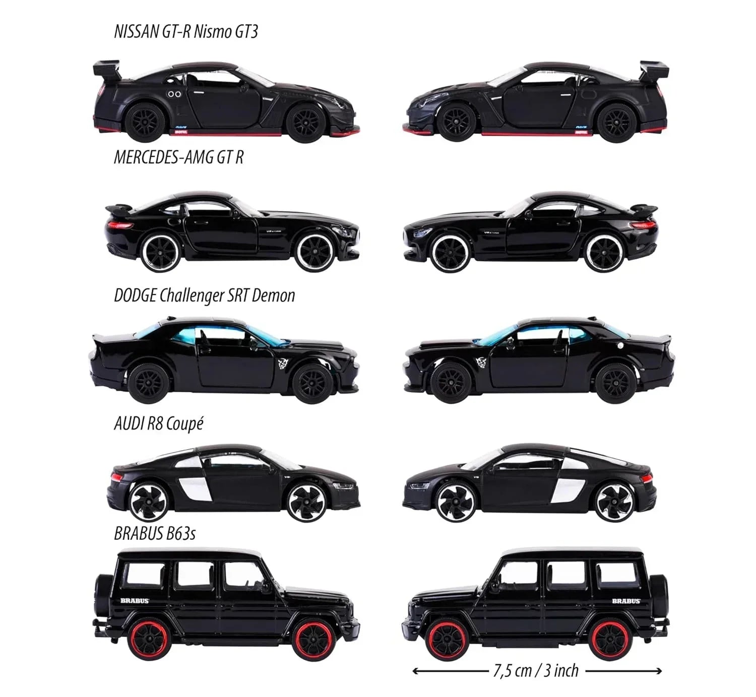 Majorette- Black Edition Giftpack with 5 Black Luxury cars - Jaiman Toys
