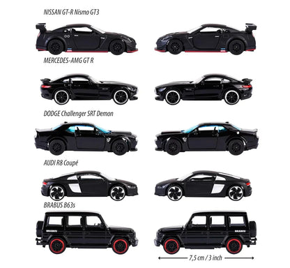 Majorette- Black Edition Giftpack with 5 Black Luxury cars - Jaiman Toys