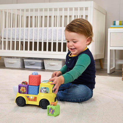 VTech Baby Beep and Go Blocks | Interactive Learning Truck with Stackable Activity Blocks, Lights, Sounds & Music