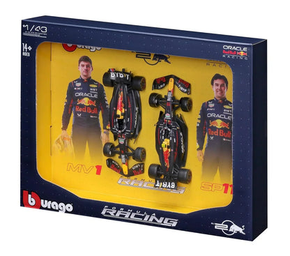 Bburago 2024 Oracle Red Bull Formula F1 Racing Team RB20 Set of 2 Cars 1:43 Die Cast Scale Miniature Model Cars, with Photo Frame Packaging - Jaiman Toys