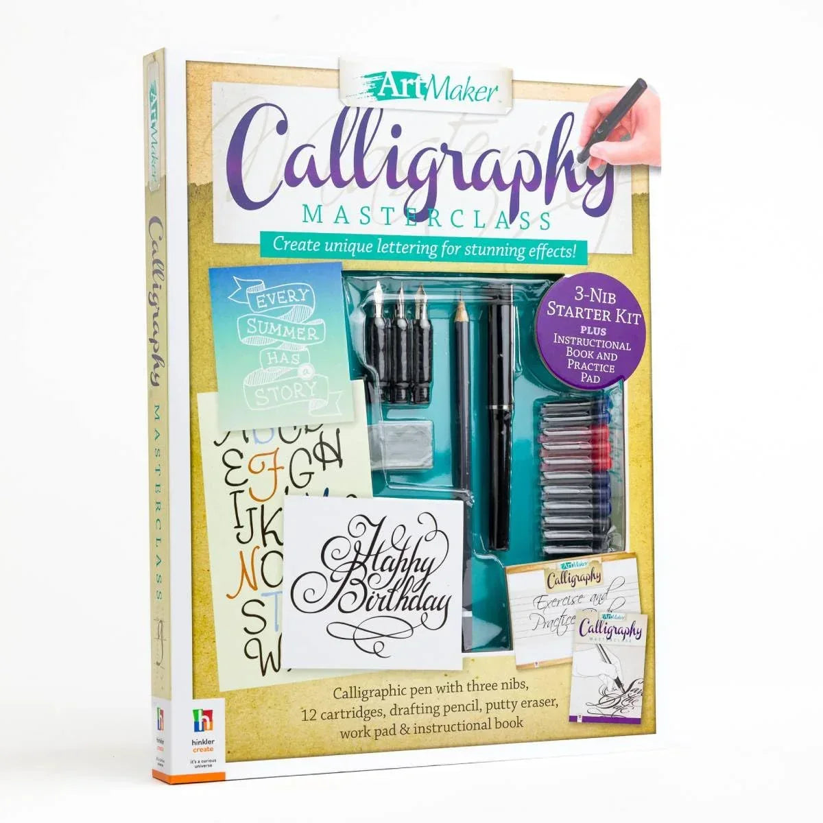 Hinkler Art Maker Calligraphy Masterclass Kit,Ink Color: Black - Jaiman Toys