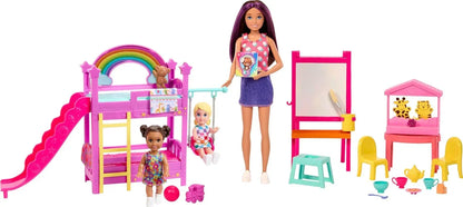 Barbie Skipper Babysitters Inc.™ Ultimate Daycare Playset with 3 Dolls, Furniture & 15+ Accessories, Includes Bunk Beds & Color-Change Easel - Jaiman Toys