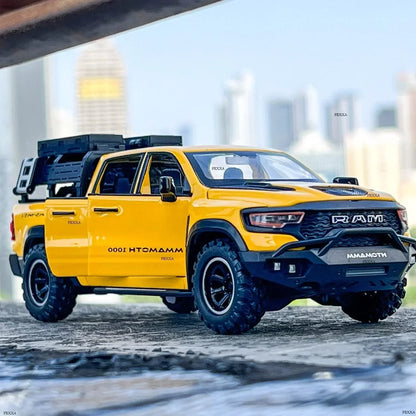 JOY JUNCTION 1:32 RAM Mammoth Pickup Truck Diecast Model – Alloy Metal Pullback Car with Openable Doors | Collector’s Edition