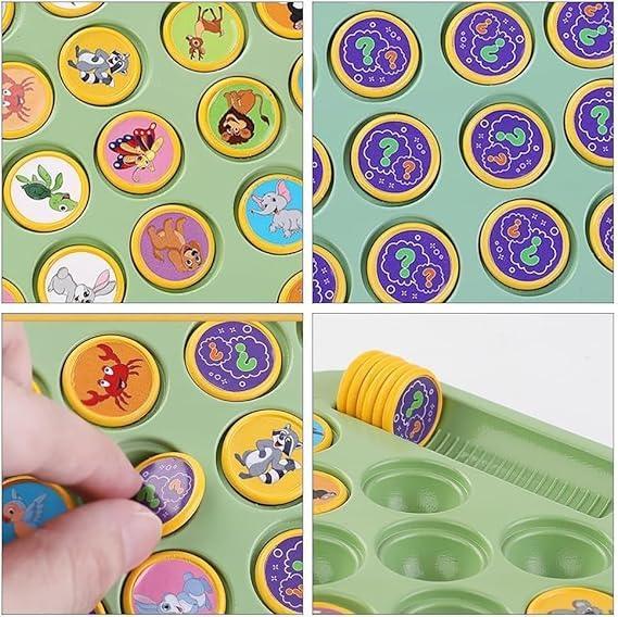 Flipping Chess Match Game for Kids | Montessori Memory Matching Board Game | Educational Animal & Fruit Puzzle for Ages 3+
