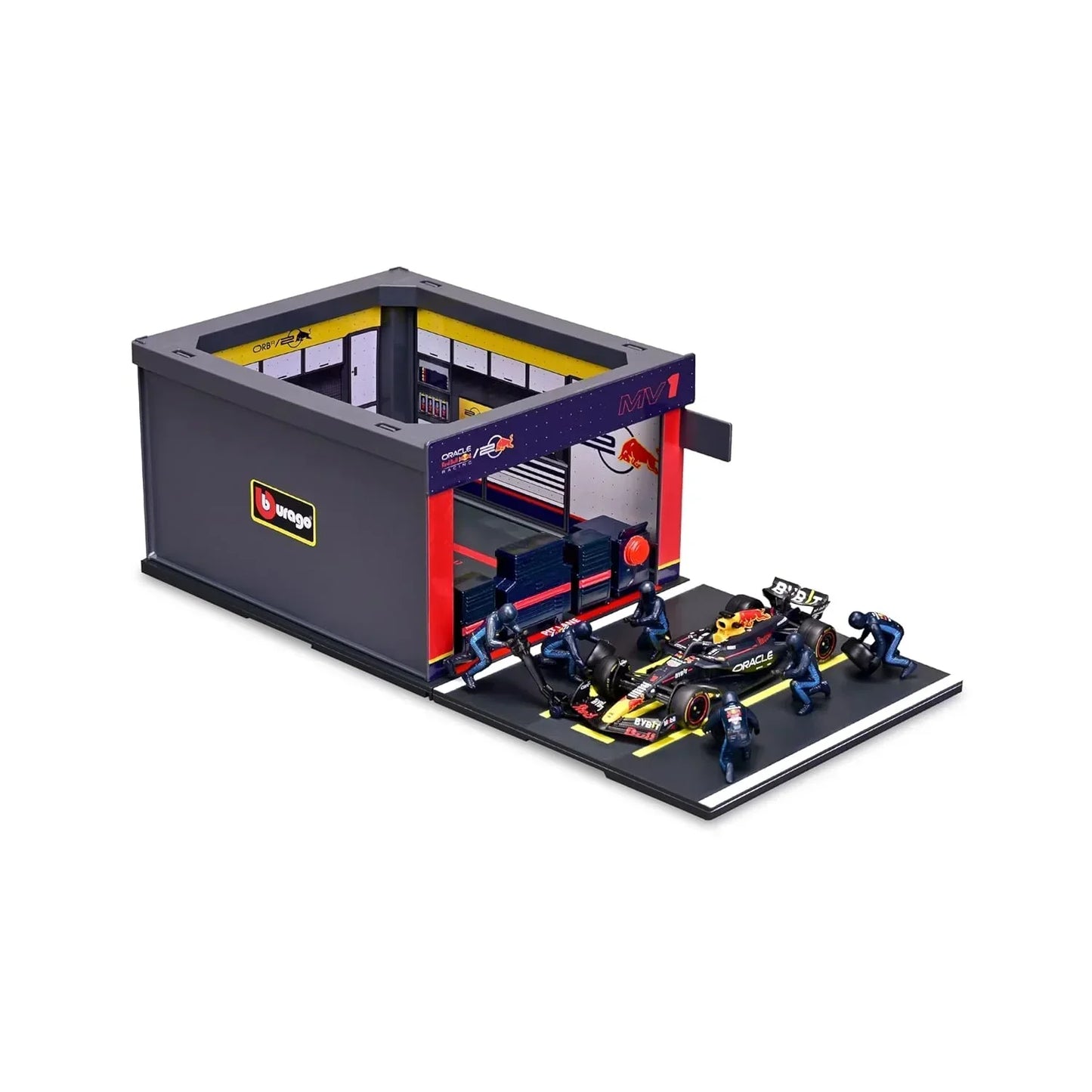 Bburago Oracle Red Bull Racing F1 Pit Pass Playset 1:43 Scale – RB20 Car with 6 Figures