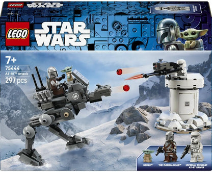 LEGO 75444 Star Wars AT-RT Attack Toy - Model Kit w/Imperial Walker, Tower, The Mandalorian Minifigure & Grogu Figure - Birthday Gift for 7+