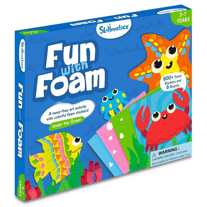 Skillmatics Art Activity - Fun with Foam Underwater Animals, No Mess Sticker Art for Kids, Craft Kits, DIY Activity, Gifts for Boys & Girls Ages 3, 4, 5, 6, 7, Travel Toys, Multicolor - Jaiman Toys