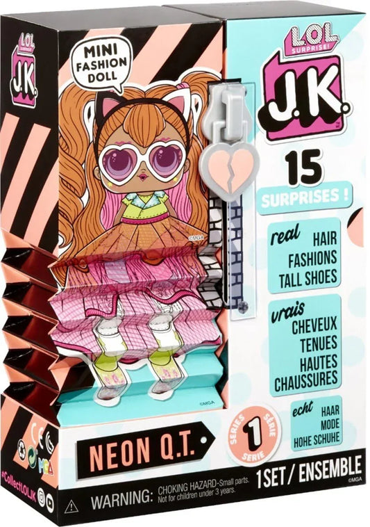 L.O.L Surprise! O.M.G. Fashion Doll with More Surprises for Kids Age 3+ (J.K Dolls - Neon Q.T) - Jaiman Toys