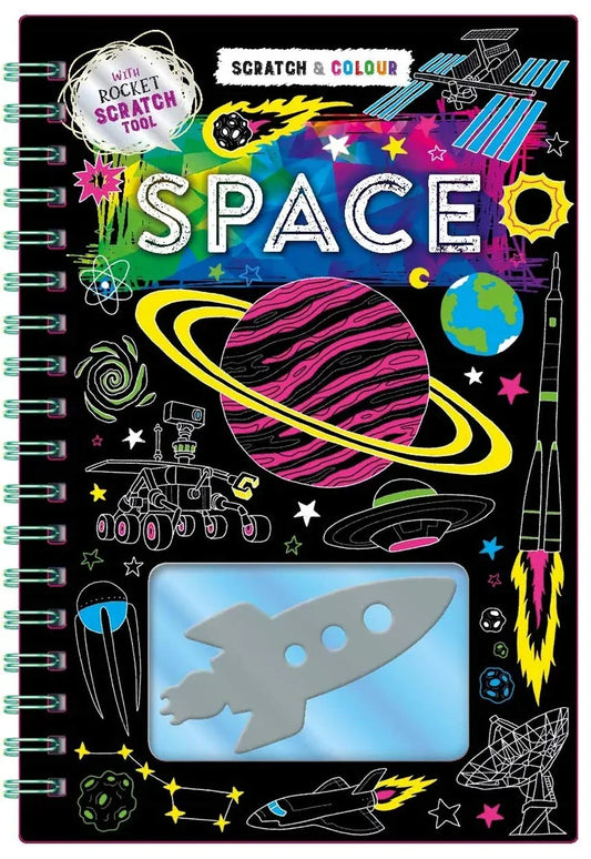 Scratch & Colour: Space – Explore the Cosmos in Vibrant Colors! (Hardcover by Autumn) - Jaiman Toys