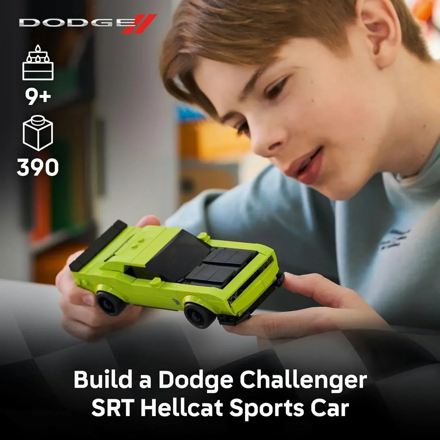 LEGO Speed Champions 77237 Dodge Challenger SRT Hellcat Sports Car  390Piece Muscle Car with Driver Minifigure (Ages9+)