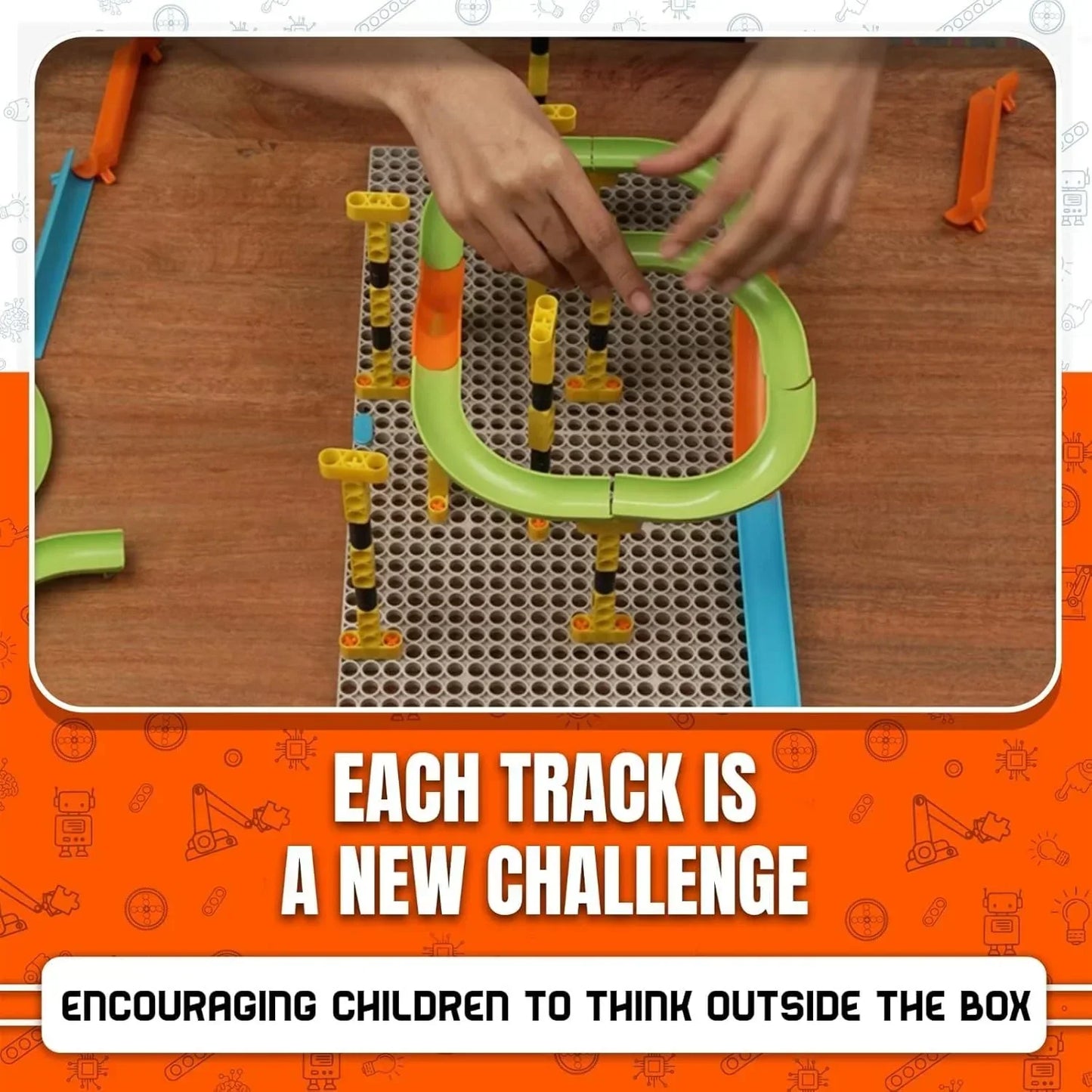 Blix Marble Run - 1, 118 Piece Construction Set, Design and Build Your Own Tracks, Marble Run Toys for Kids, Compatible with Other Brick Brands, Ages 5+, Made in India - Jaiman Toys