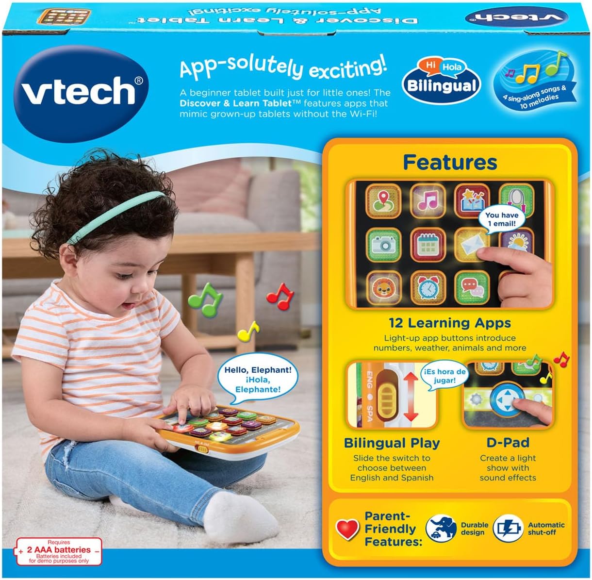 VTech Discover and Learn Tablet | Interactive Educational Learning Tablet for Toddlers | Orange