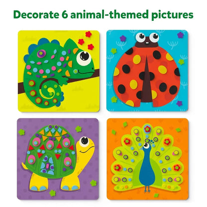 Skillmatics Art Activity - Fun with Foam Animals, No Mess Sticker Art for Kids, Craft Kits, DIY Activity, Gifts for Boys & Girls Ages 3, 4, 5, 6, 7, Travel Toys, Multicolour - Jaiman Toys