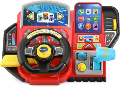 VTech Race & Discover Driver | Interactive Steering Wheel Toy with Lights, Sounds, Gear Shifter & Learning Activities | Educational Driving Toy for Kids