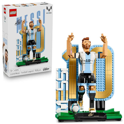 LEGO 43015 Editions Lionel Messi – Soccer Legend Building Set | Football Collectible Display Model for Kids & Fans