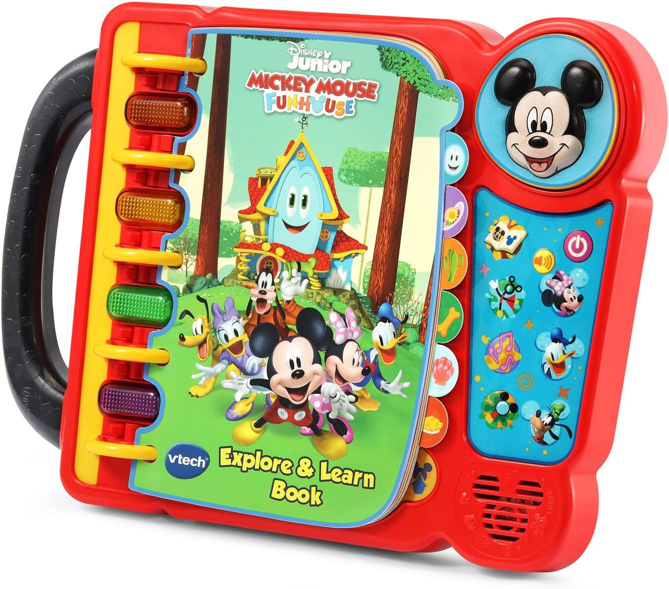 VTech Disney Junior Mickey Mouse Funhouse Explore & Learn Book | Interactive Educational Sound Book with Lights, Music, Stories & Learning Activities for Toddlers