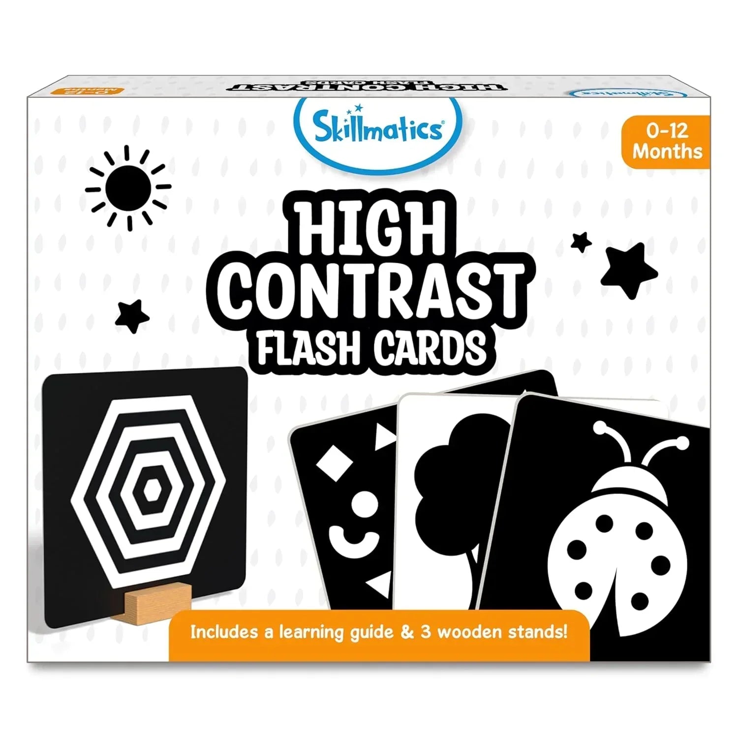Skillmatics Large Flash Cards for Babies & Infants - High Contrast, Newborn Visual Stimulation & Sensory Development for 0 to 12 Months, 60 Pictures, Gifts, Travel Friendly - Jaiman Toys